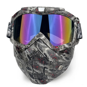 Windproof Ghost Mask Motorcycle Goggles American Style HD Outdoor Sports UV Protection Motocross Sunglasses