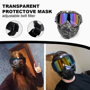 Windproof Ghost Mask Motorcycle Goggles American Style HD Outdoor Sports UV Protection Motocross Sunglasses